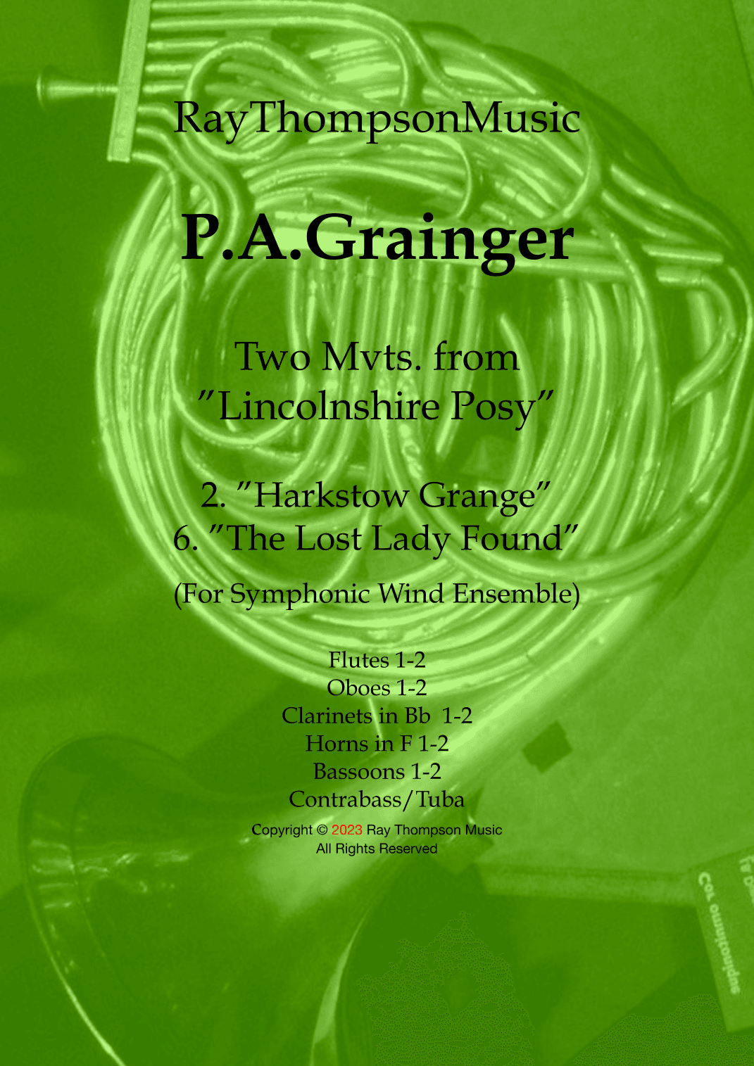 Grainger: Two Mvts. from “Lincolnshire Posy” - symphonic winds (arr. Ray Thompson)