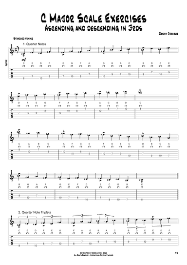 C Major Scale Exercises - Ascending and Descending in 3rds