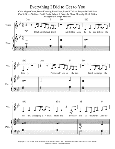 Everything I Did To Get To You (arr. Carolyn Medrano)