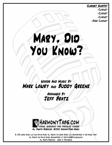 Mary, Did You Know? (arr. Jeff Bratz)