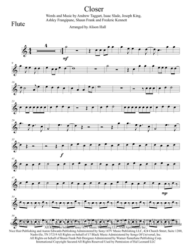 Closer (arr. Alison Hall)