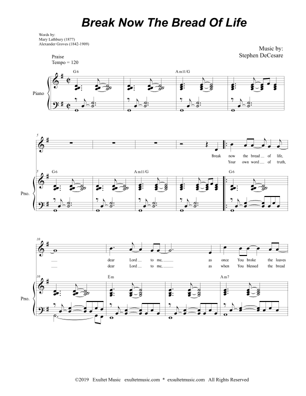 Break Now The Bread Of Life (Unison choir)