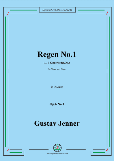 Jenner-Regen No.1,in D Major,Op.6 No.1 (arr. OSM Press)