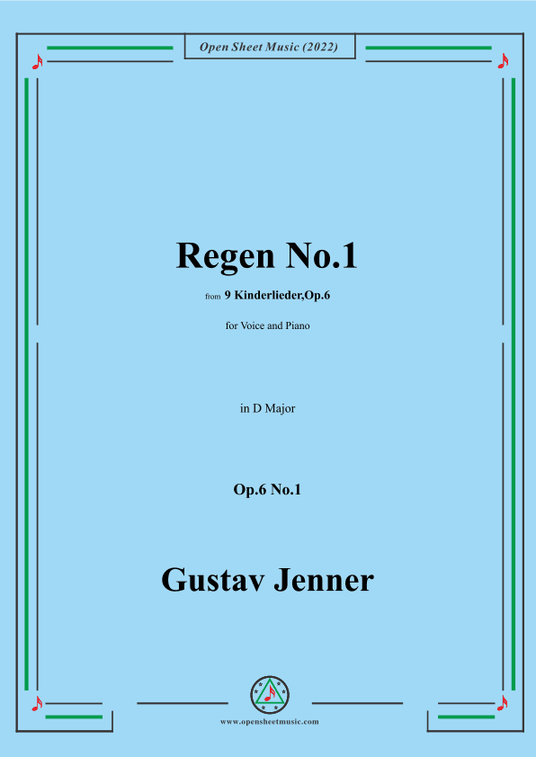 Jenner-Regen No.1,in D Major,Op.6 No.1 (arr. OSM Press)