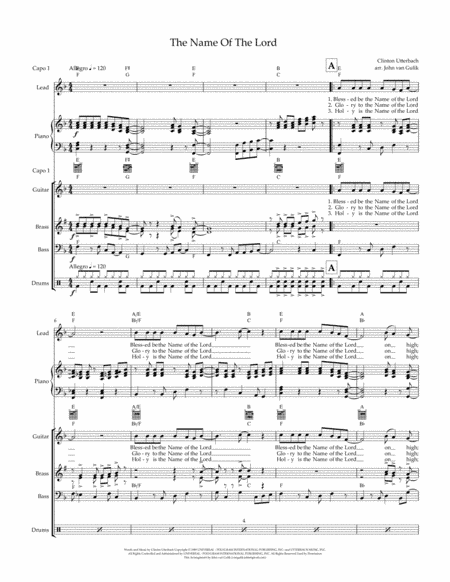 Blessed Be The Name Of The Lord (arr. John van Gulik)