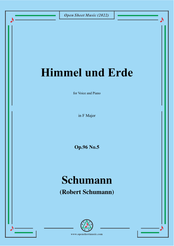 Schumann-Himmel und Erde,Op.96 No.5,in F Major (arr. OSM Press)