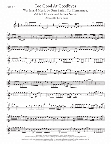 Too Good At Goodbyes (arr. Kevin Busse)