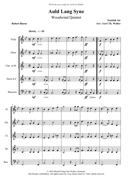 Auld Lang Syne (arr. Gert Th. Walter)