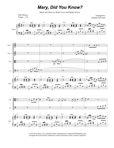 Mary, Did You Know? (arr. Stephen DeCesare)
