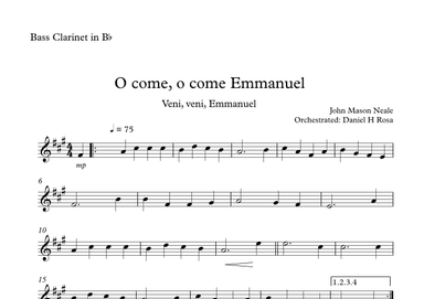 O come, o come Emmanuel - Veni, veni Emmanuel - Christmas Carol - Bass Clarinet (arr. Daniel H Rosa)