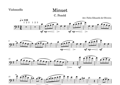 Minuet - Pezold  (Bach) - Easy Arrangement (arr. Fabio Eduardo de Oliveira)