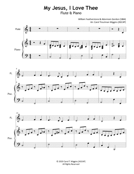 My Jesus, I Love Thee (Flute & Piano) (arr. Carol Troutman Wiggins)