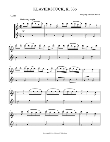 Klavierstück, K. 33b (arr. Mark Phillips)