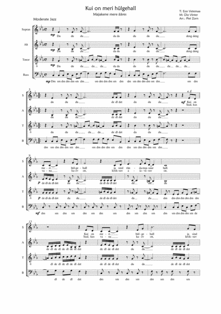 Majakene mere ääres (Kui on meri hülgehall) (arr. Piet Zorn)