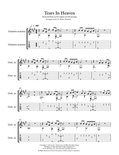 Tears In Heaven (arr. Carlos Alberto Muñoz Martinez)