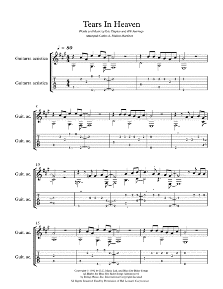 Tears In Heaven (arr. Carlos Alberto Muñoz Martinez)
