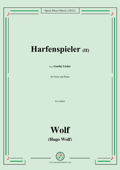 Wolf-Harfenspieler II,in e minor,IHW10 No.2 (arr. OSM Press)
