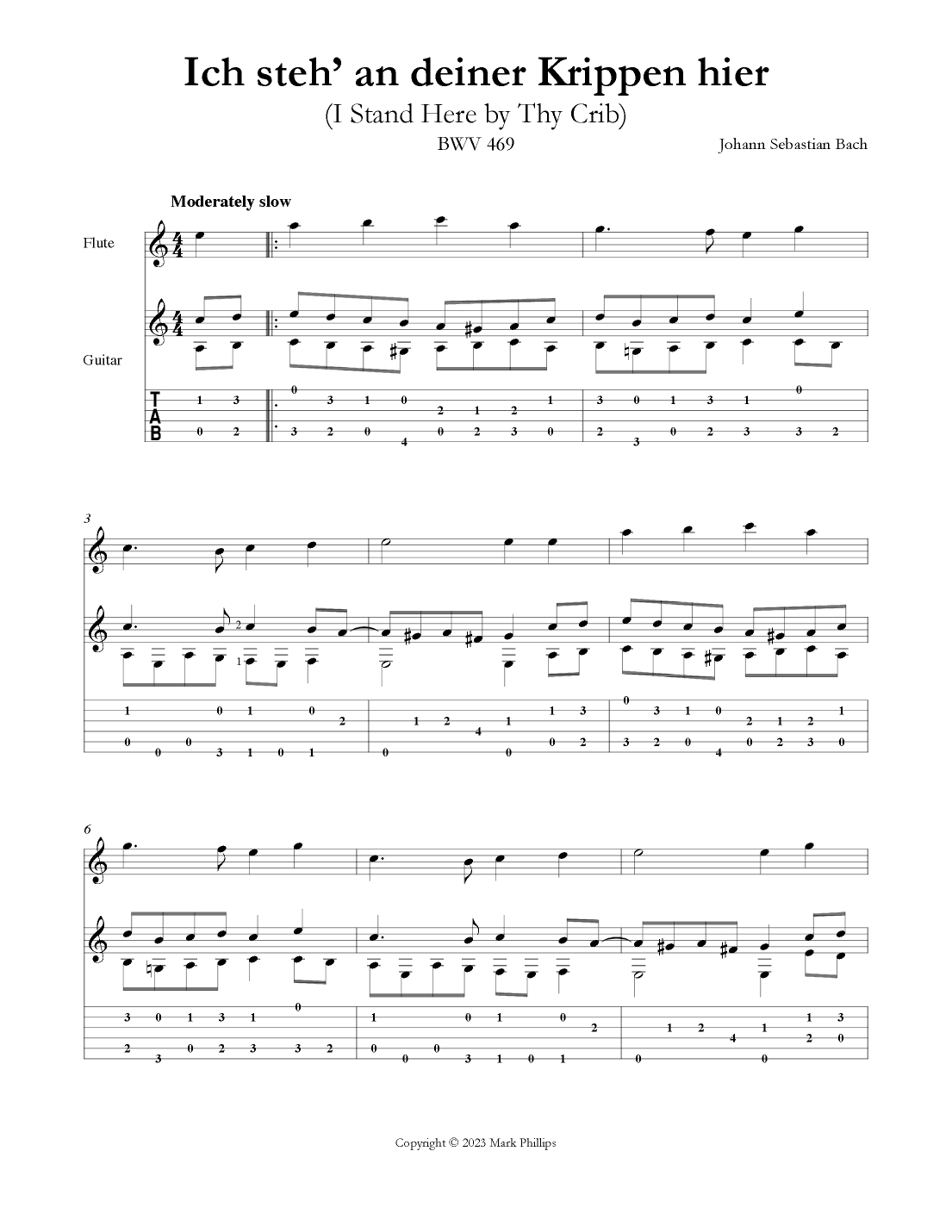 Ich steh’ an deiner Krippen hier (I Stand Here by Thy Crib) (arr. Mark Phillips)