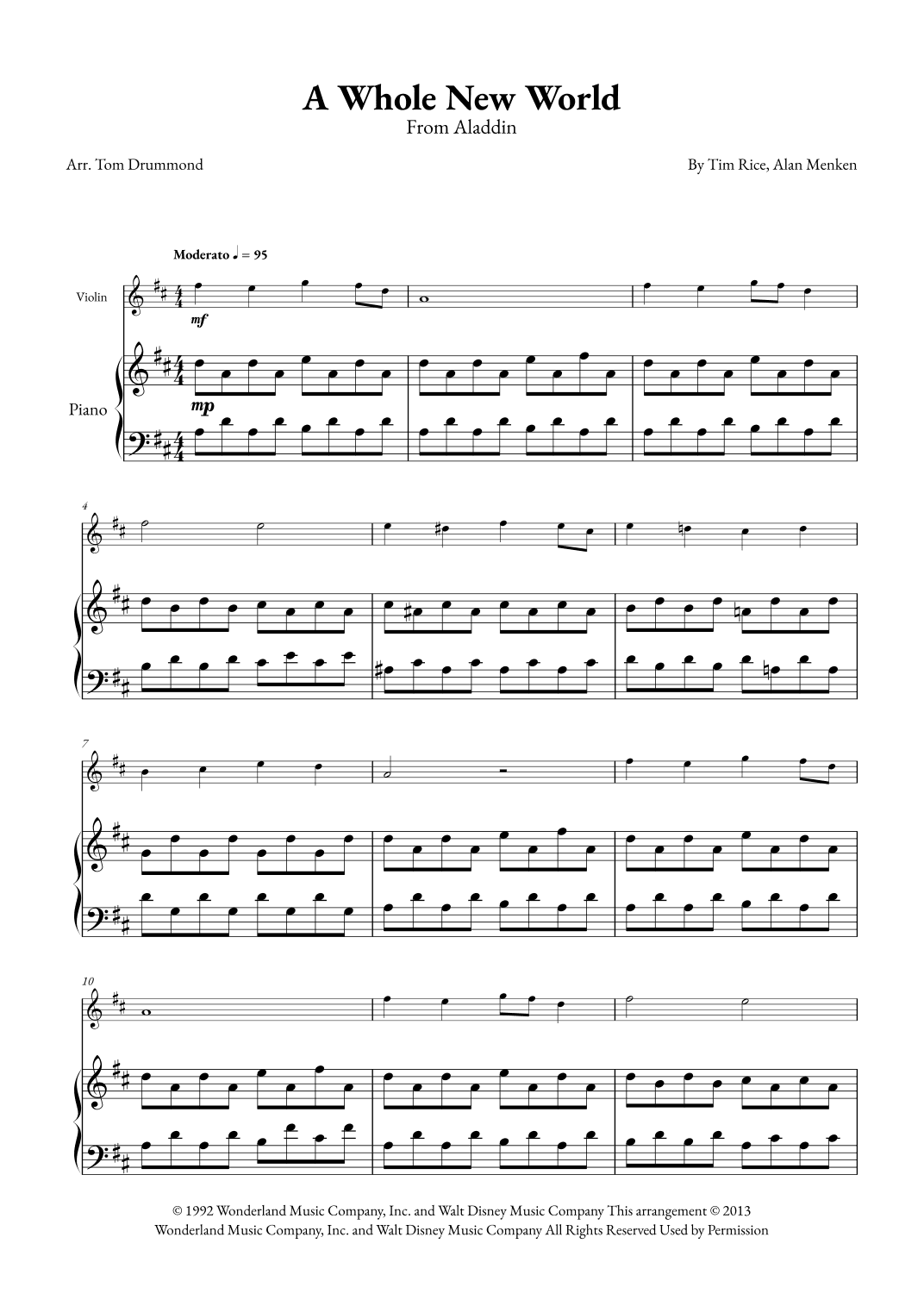 A Whole New World (arr. Tom Drummond)