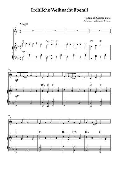 Fröhliche Weihnacht überall (arr. Kaiserin Rebecca)