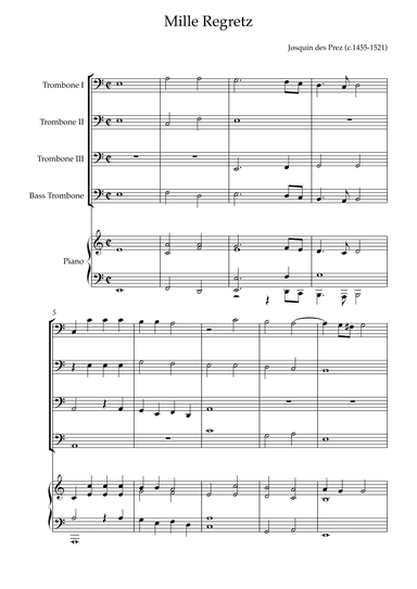 Mille Regretz (arr. Karen Gueiros)
