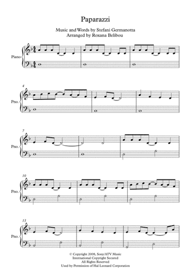 Paparazzi (arr. Roxana Belibou)
