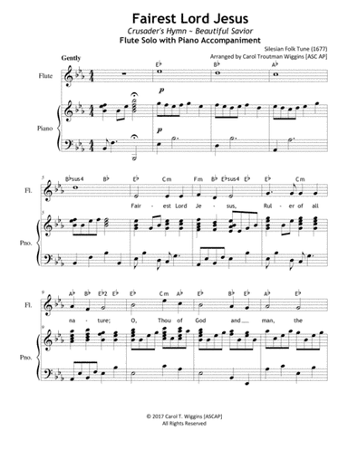 Fairest Lord Jesus (Flute & Piano Duet) (arr. Carol Troutman Wiggins [ASCAP])