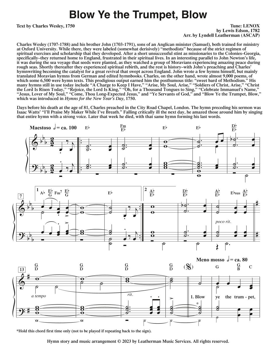 Blow Ye the Trumpet, Blow (arr. Lyndell Leatherman)