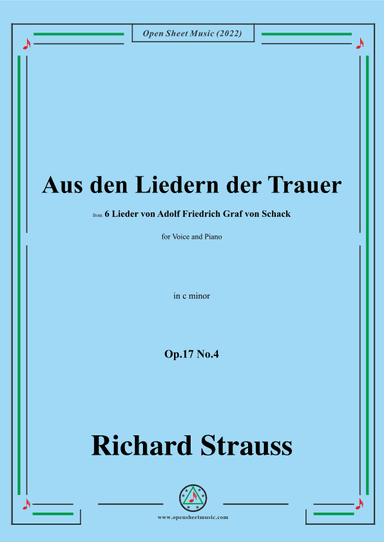 Richard Strauss-Aus den Liedern der Trauer,in c minor,Op.17 No.4 (arr. OSM Press)