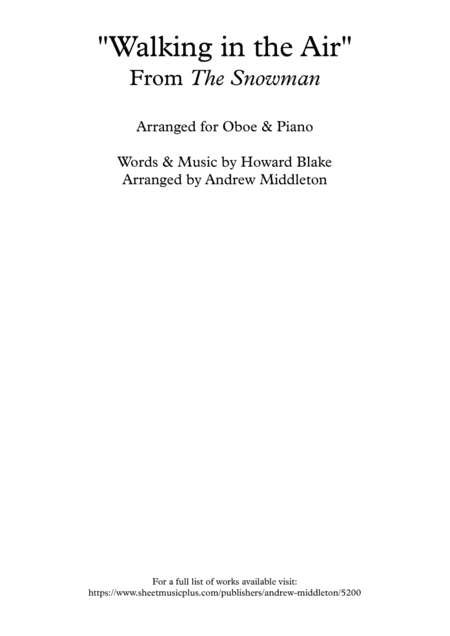 Walking In The Air (arr. Andrew Middleton)
