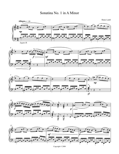 Sonatina No. 1 in A Minor