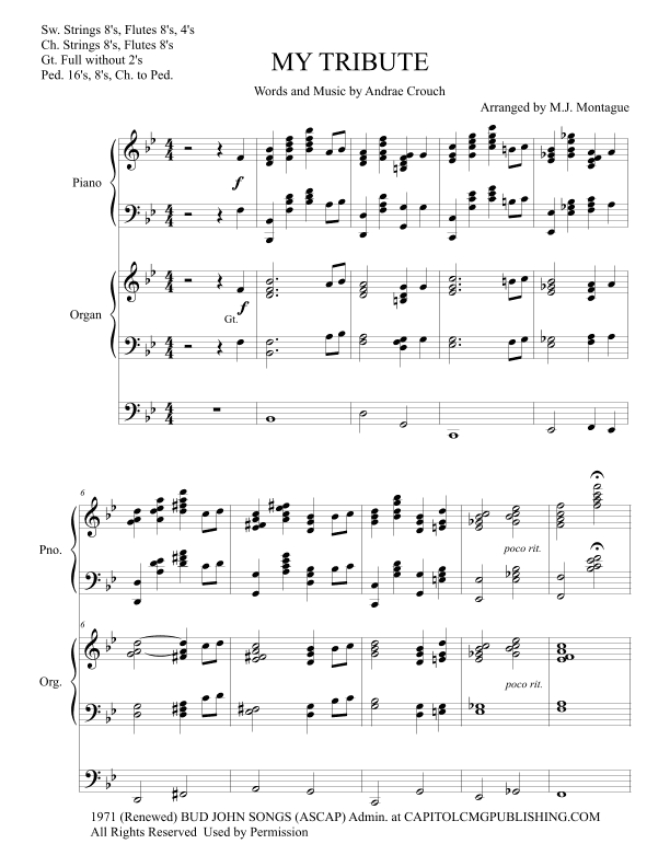 My Tribute (arr. M.J. Montague)