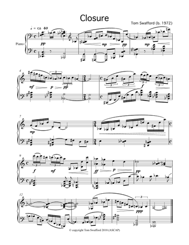 Closure for solo piano