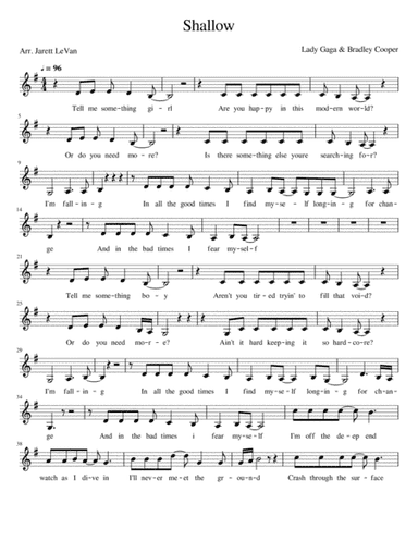 Shallow (arr. Jarett LeVan)