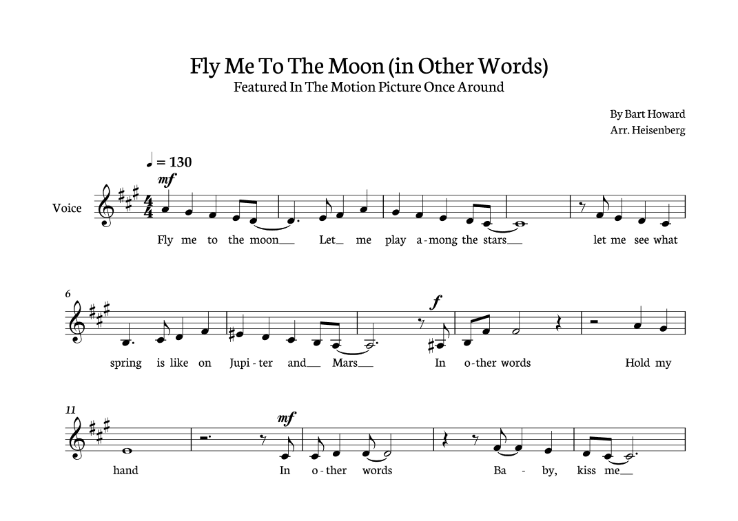 Fly Me To The Moon (in Other Words) (arr. Heisenberg)