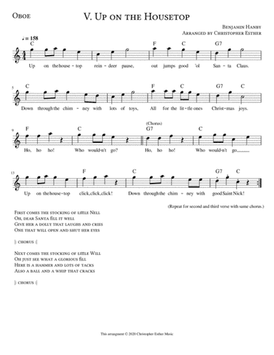 Up on the Housetop for Oboe (arr. Christopher Esther)