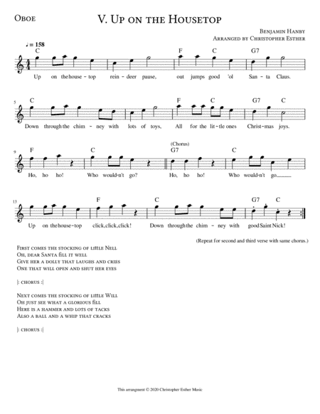 Up on the Housetop for Oboe (arr. Christopher Esther)