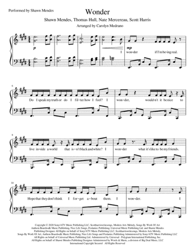Wonder (arr. Carolyn Medrano)
