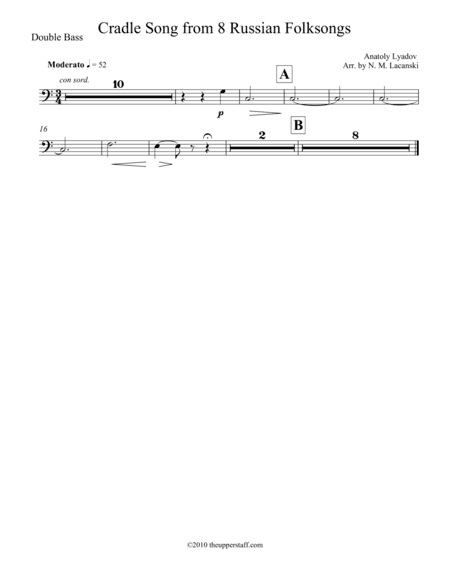 8 Russian Folksongs Cradle Song (arr. Nick Lacanski)