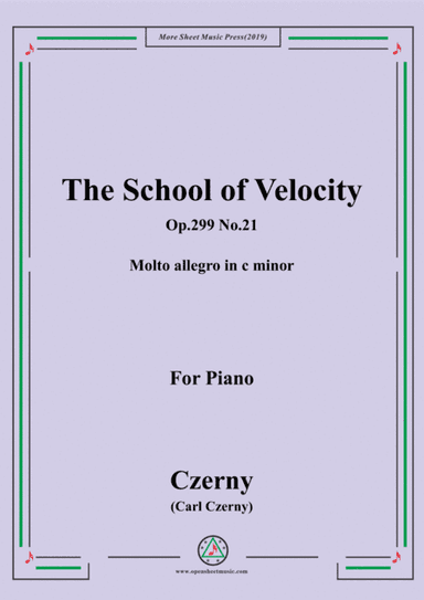 Czerny-The School of Velocity,Op.299 No.21,Molto allegro in c minor,for Piano (arr. MSM)