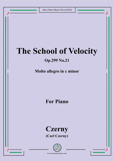 Czerny-The School of Velocity,Op.299 No.21,Molto allegro in c minor,for Piano (arr. MSM)
