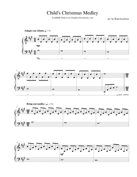 Child's Christmas Medley (Jolly Old St. Nicholas, Up on the Housetop, Toyland) (arr. Brad Jacobsen)
