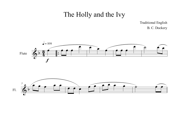 The Holly and the Ivy (Flute Solo) (arr. B. C. Dockery)