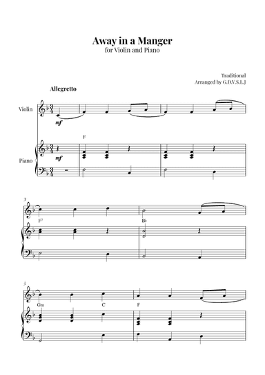 Away in a Manger (arr. G.D.V.S.L.J)
