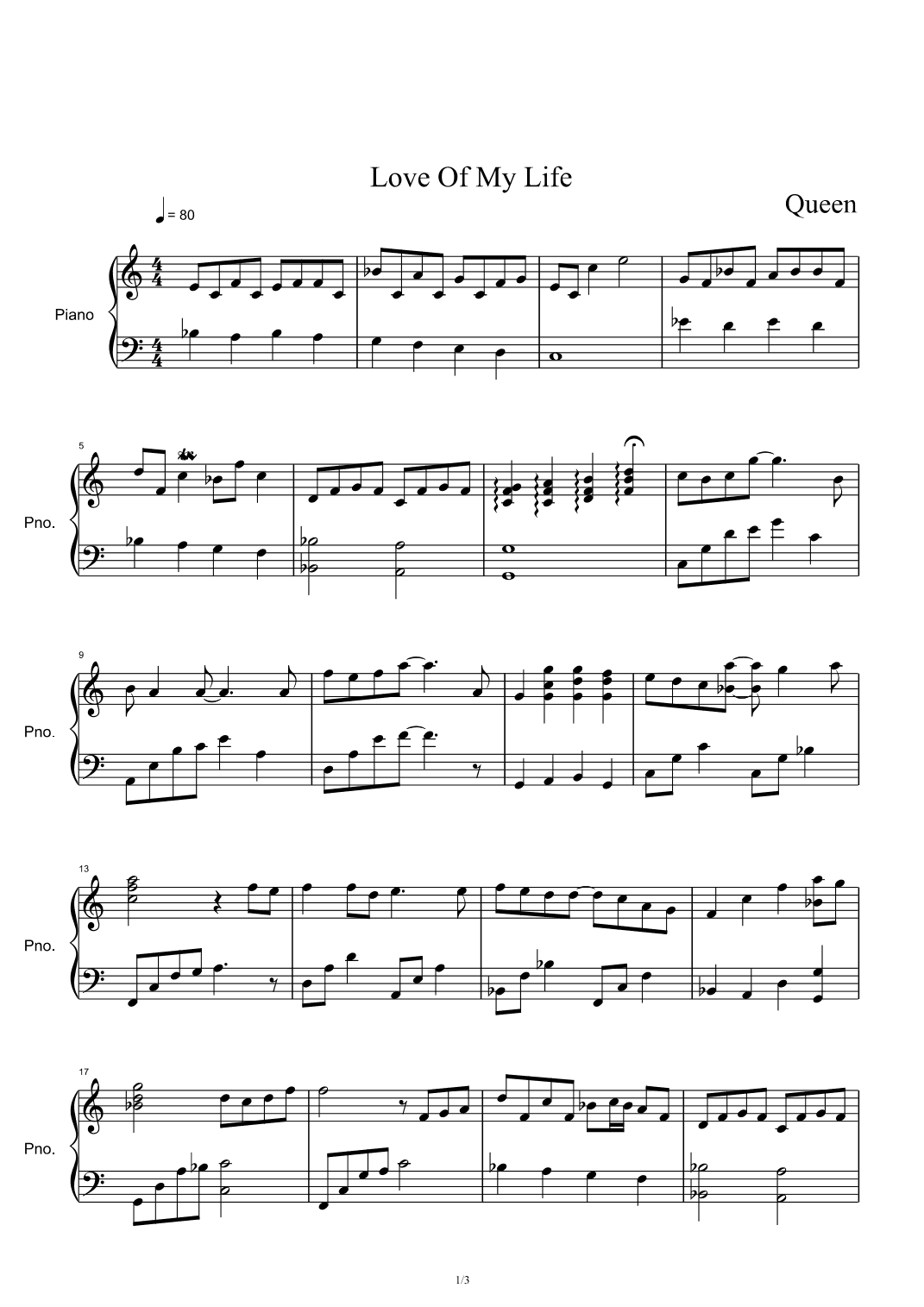 Love Of My Life (arr. Queen)