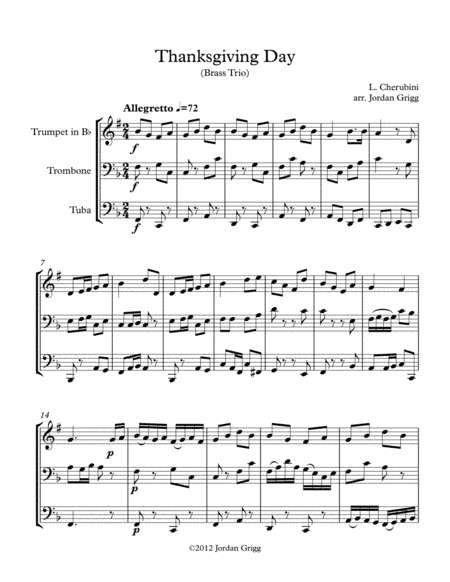 Thanksgiving Day (Brass Trio) (arr. Jordan Grigg)