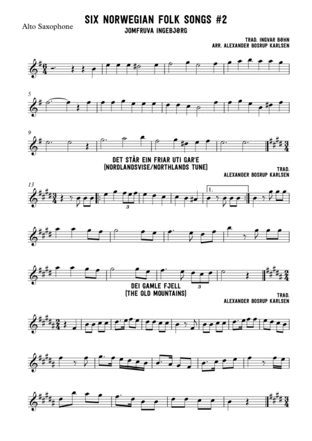 Six norwegian folk songs #2 (arr. Alexander Bosrup Karlsen)
