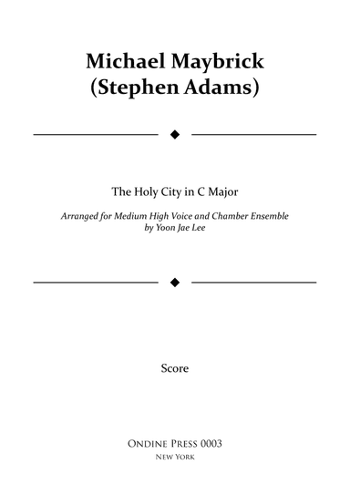 The Holy City for Medium High Voice and Chamber Ensemble in C Major - Score Only (arr. Yoon Jae Lee)
