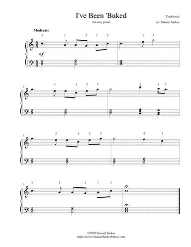 I've Been 'Buked - for easy piano (arr. Samuel Stokes)