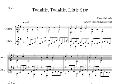 Twinkle, Twinkle, Little Star - guitar duo (arr. Viktoriia Kulykovska)